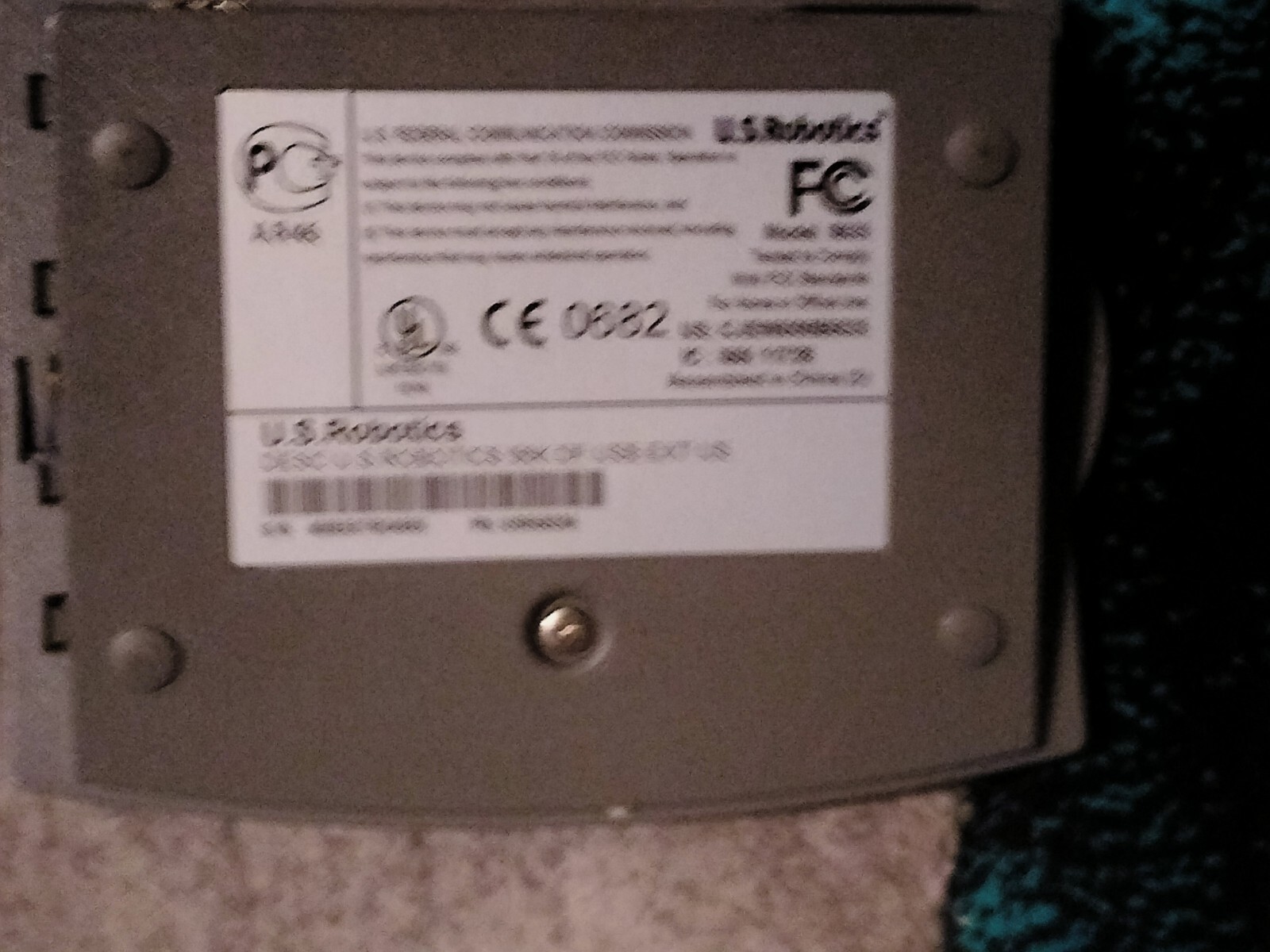 US Robotics USR5633B 56 Kbps • Grey Modem 🖥️ •Ethernet Cable • Space Saver