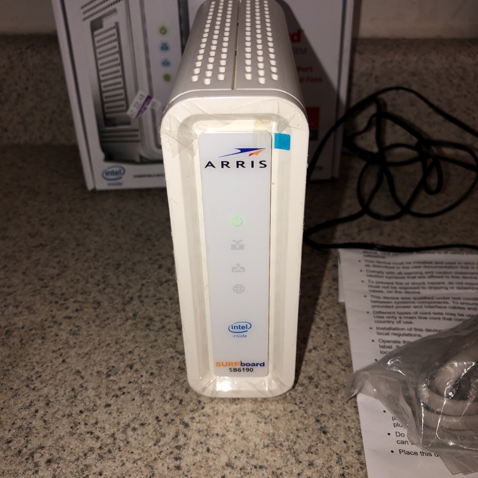 ARRIS SURFboard sb6190 docsis 3.0 cable modem 1.4 Gbps 32×8 Channels With Box.
