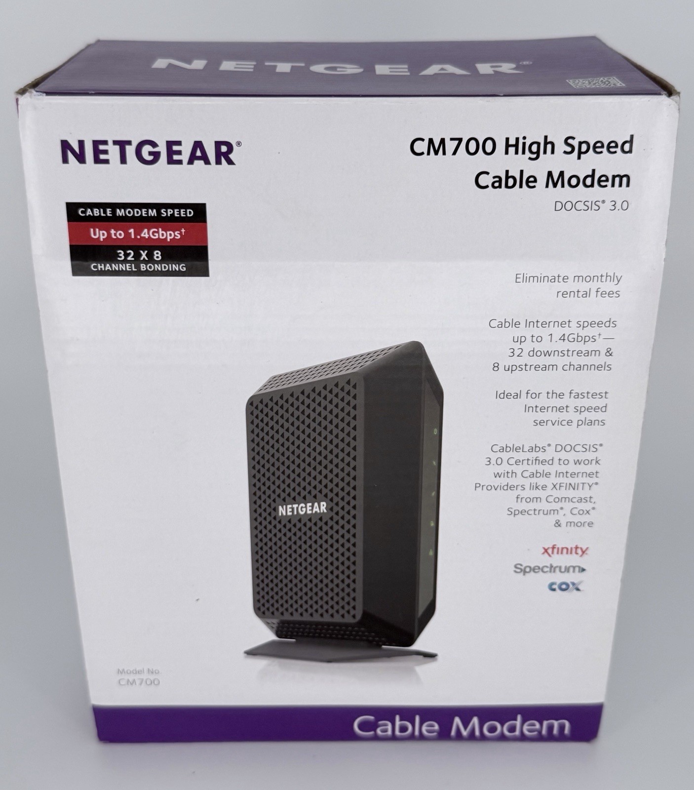 NETGEAR CM700 Cable Modem DOCSIS 3.0 1.4Gbps 32×8 NEW Open Box