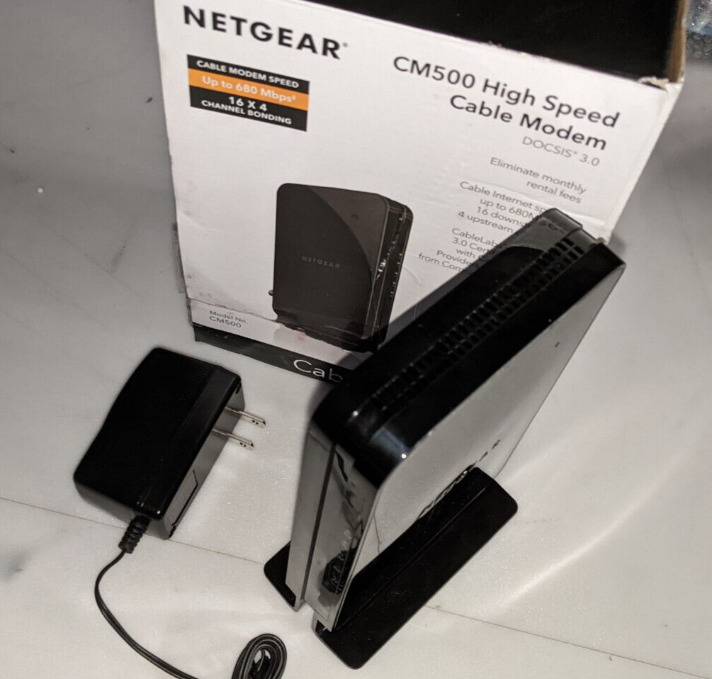 NETGEAR CM500 CM500-100NAS Cable Modem DOCSIS 3.0 For Cox Xfinity Spectrum