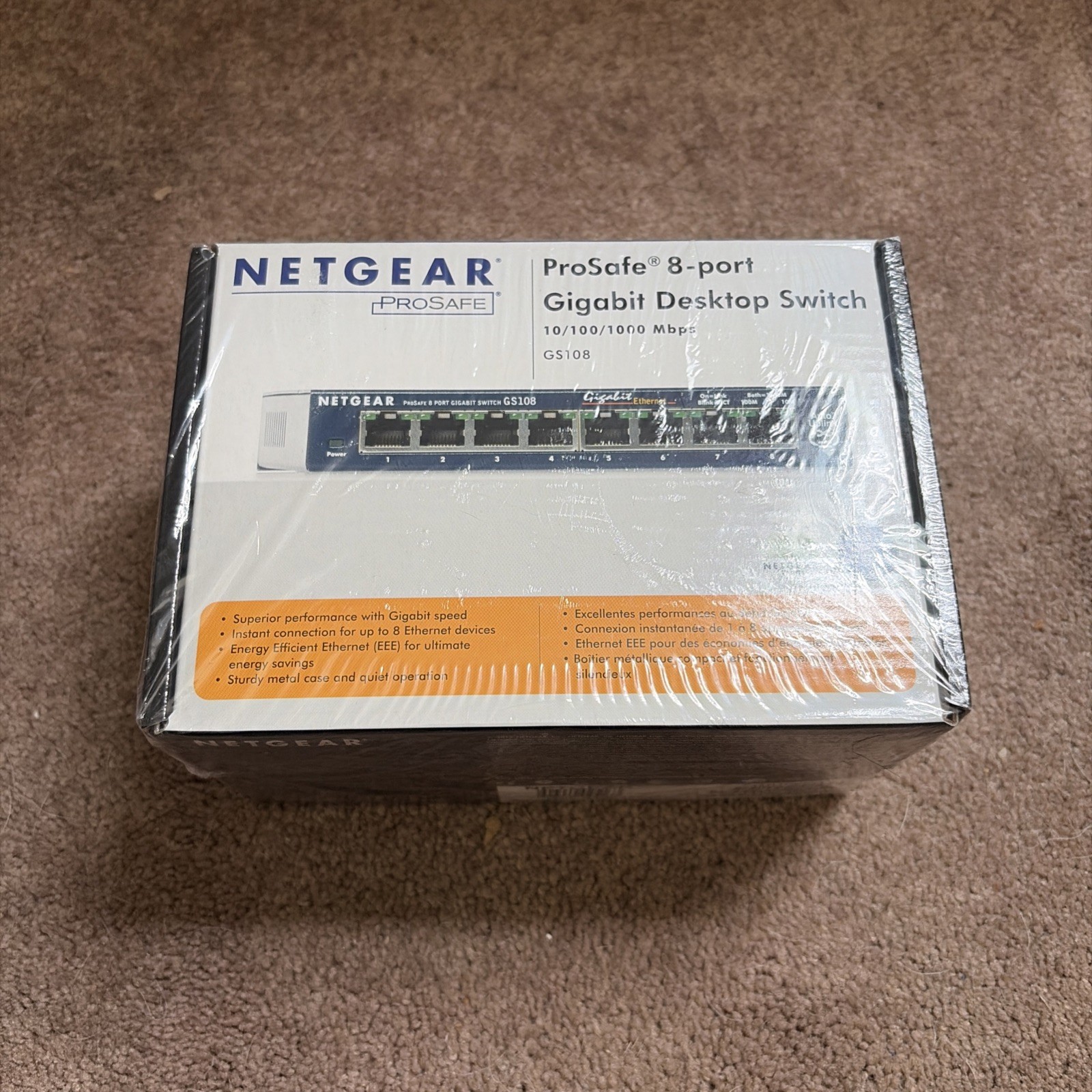 Netgear Prosafe 8 Port Gigabit Switch GS108 10/100/1000 Mbps