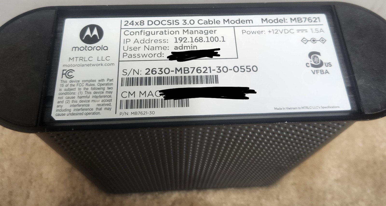 Motorola MB7621 900Mbps Cable Modem Xfinity Spectrum PAYS FOR ITSELF IN 2 MONTHS