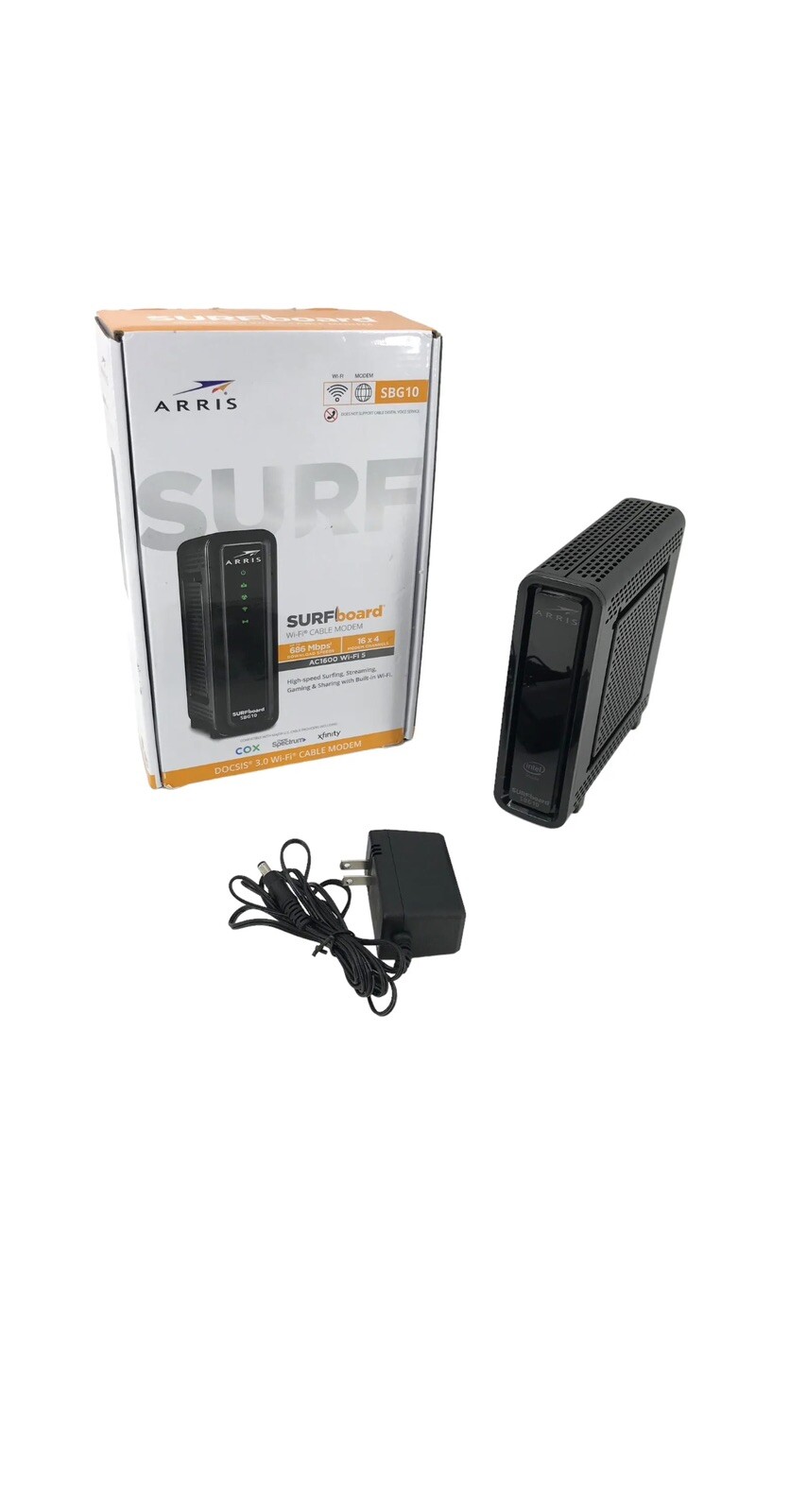 Arris Surfboard SBG10 Black Portable AC1600 Docsis 3.0 WiFi Cable Modem (Used)