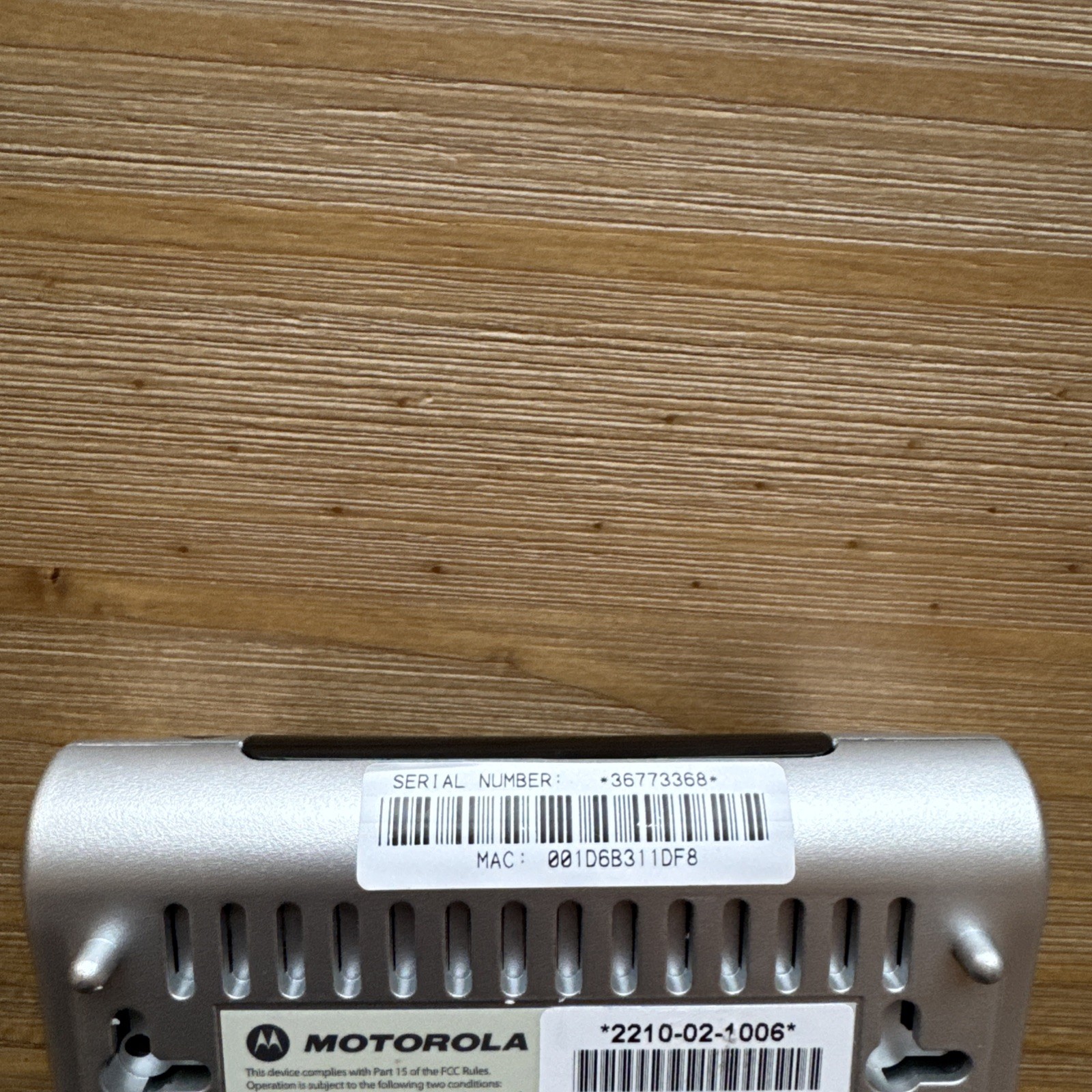 TESTED Motorola 2210-02-1006 High Speed Internet DSL Modem, Power Supply Adapter