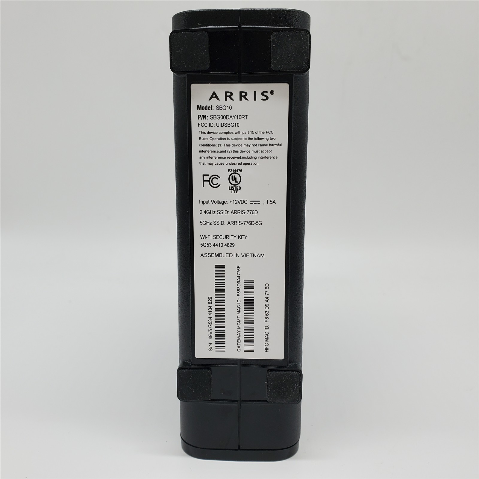 ARRIS SBG10 SURFboard AC1600 Dual-Band Cable Modem Router – Black