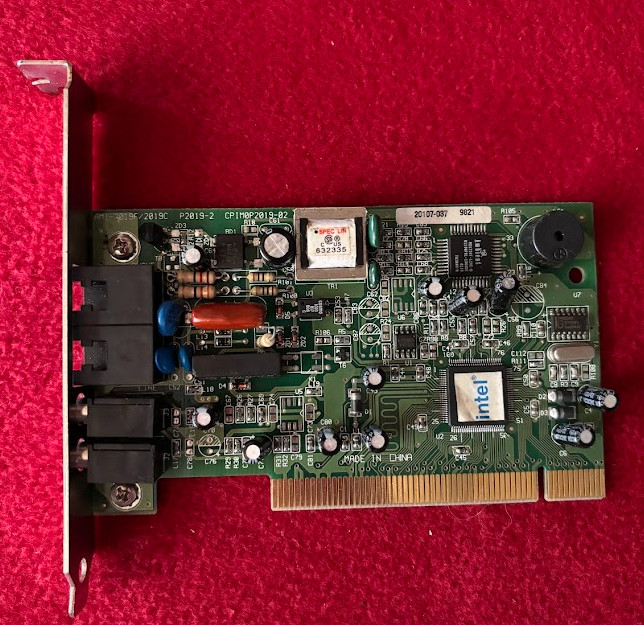 Intel 56k Data FAX Modem PCI v90 v92 w/ Mic & Speakers OUT (ENF656 GHW-INPR)