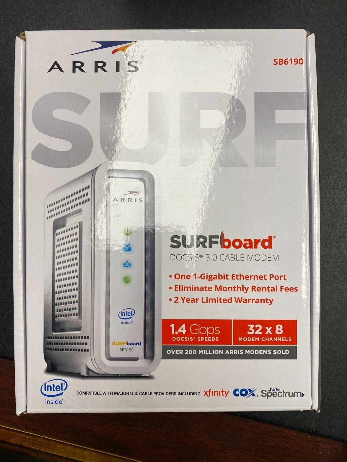 Arris Surf Board Docsis 3.0 Cable Modem 1.4Gbps 32 x 8 SB6190