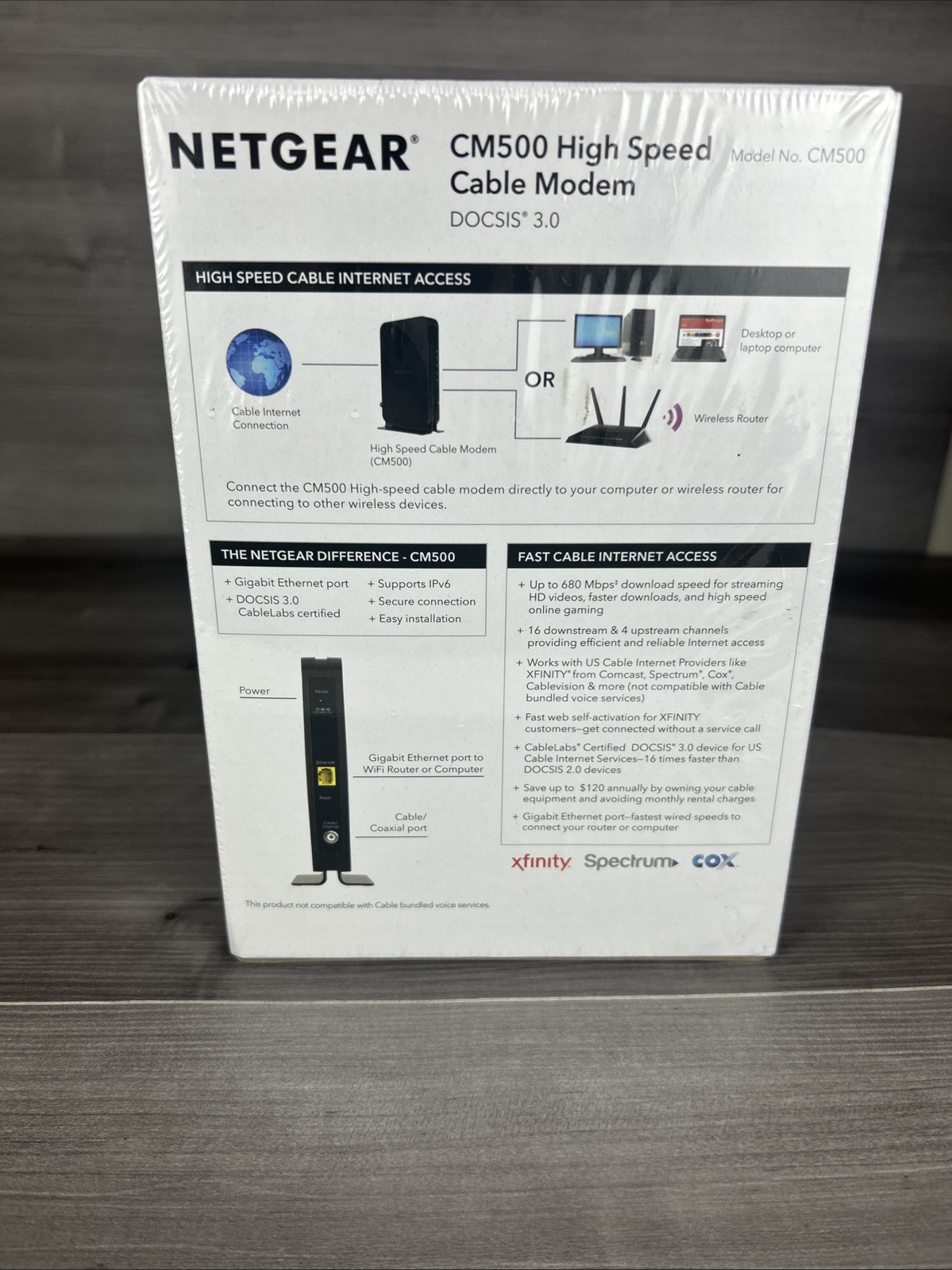 NETGEAR Cable Modem CM500 | Compatible With Xfinity, Spectrum, Cox | DOCSIS 3.0