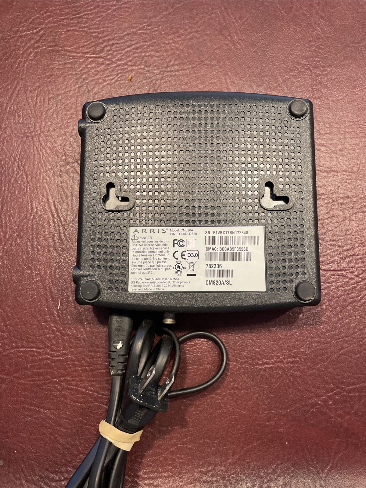 ARRIS CM820A/CT DOCSIS 3.0 Cable Modem