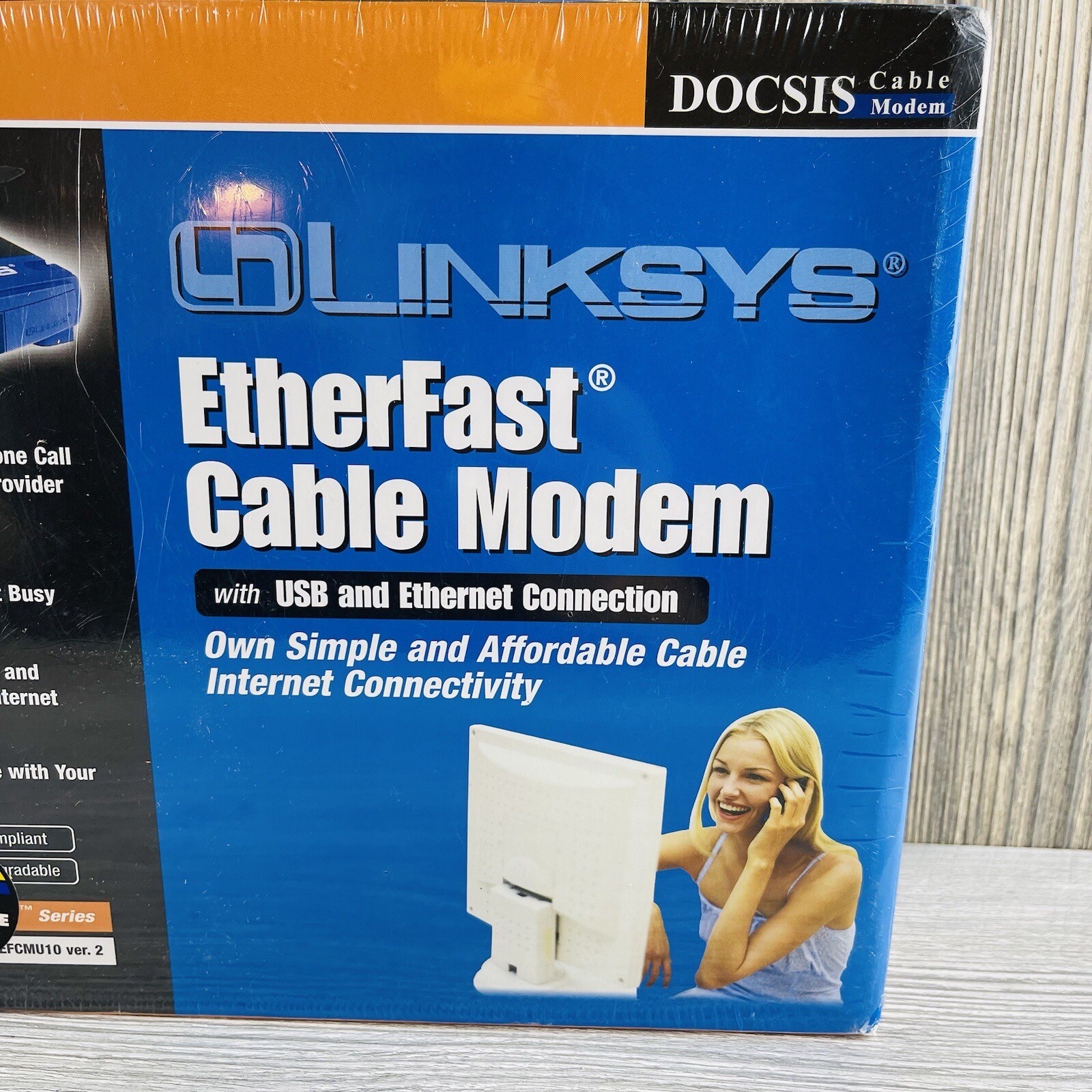 Linksys BEFCMU10 Cable Modem with Cable and USB and Ethernet Connections SEALED
