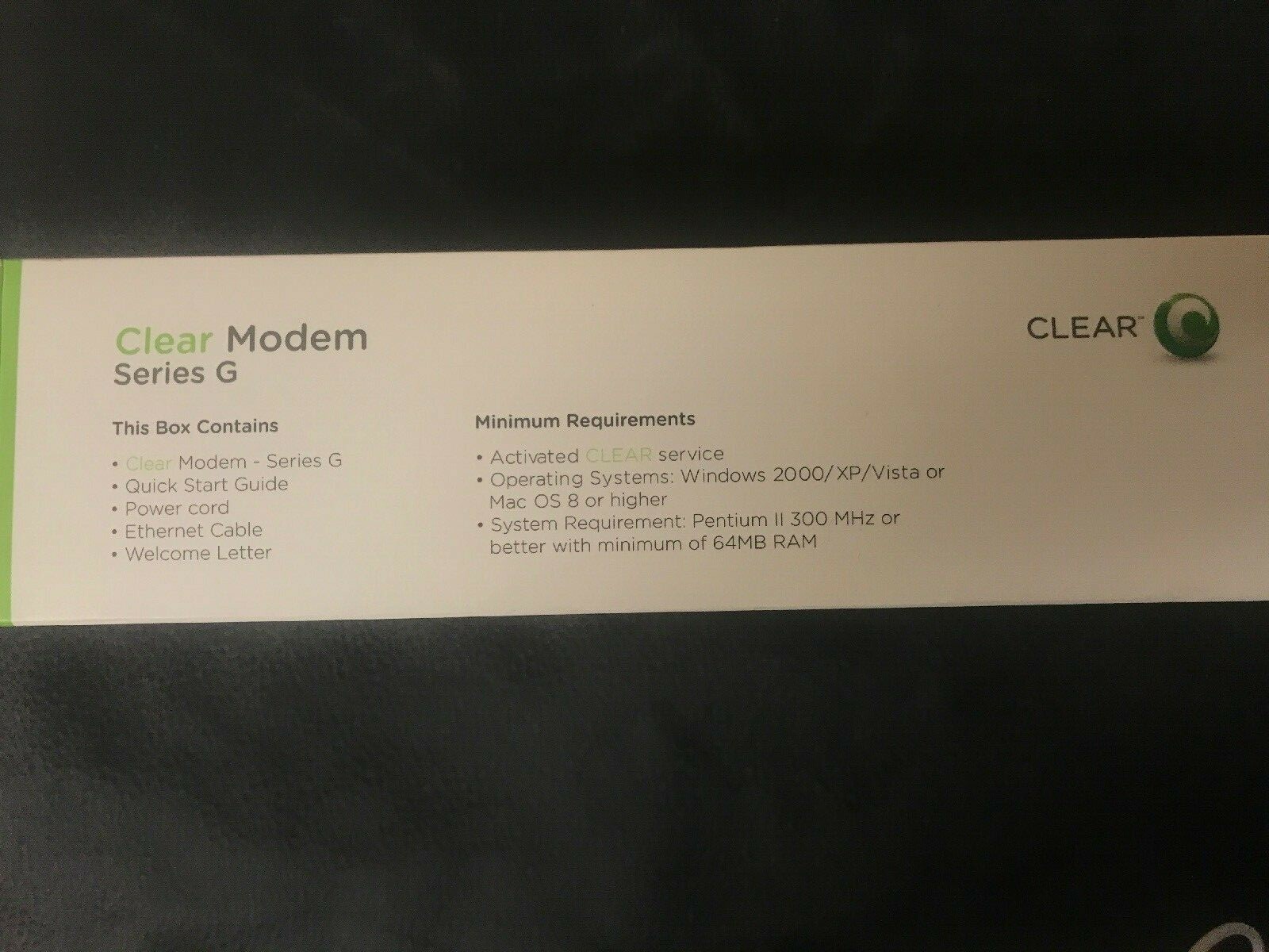 Clear Modem Series G Wireless Wi-Fi Internet Modem
