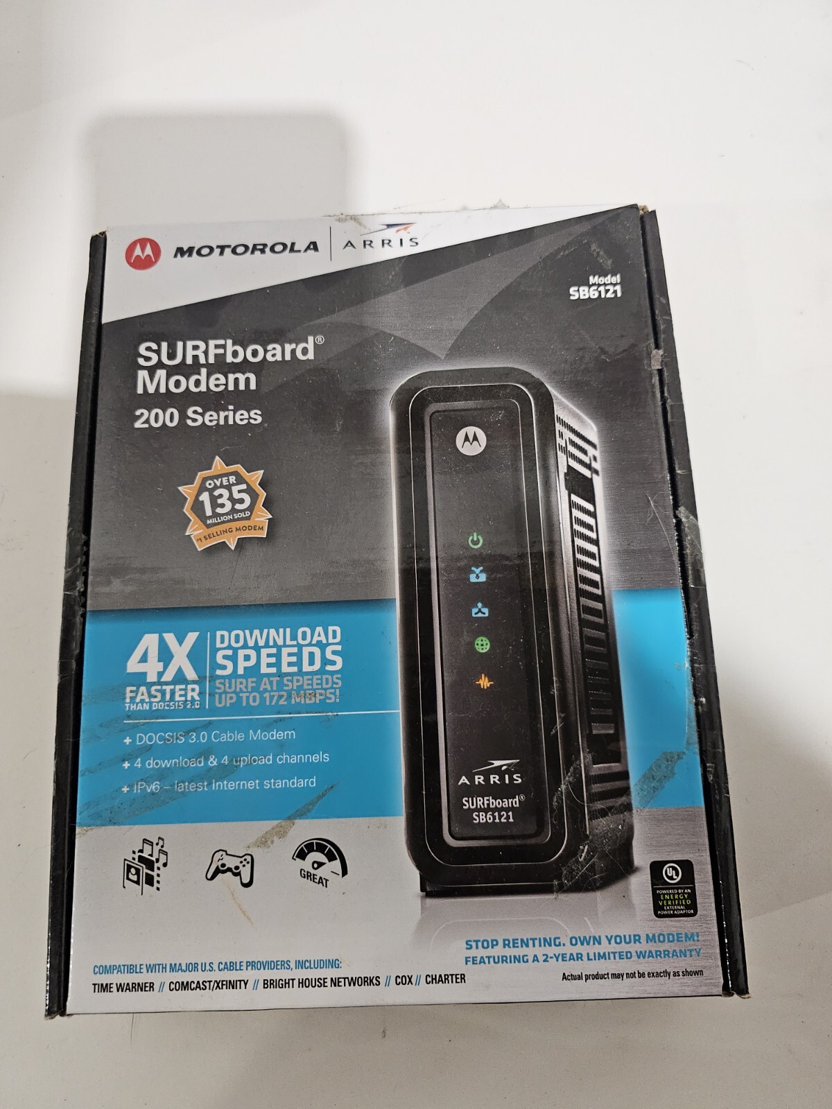 Motorola Arris SURFboard 200 Series Cable Modem SB6121 DOCSIS 3.0. BRAND NEW