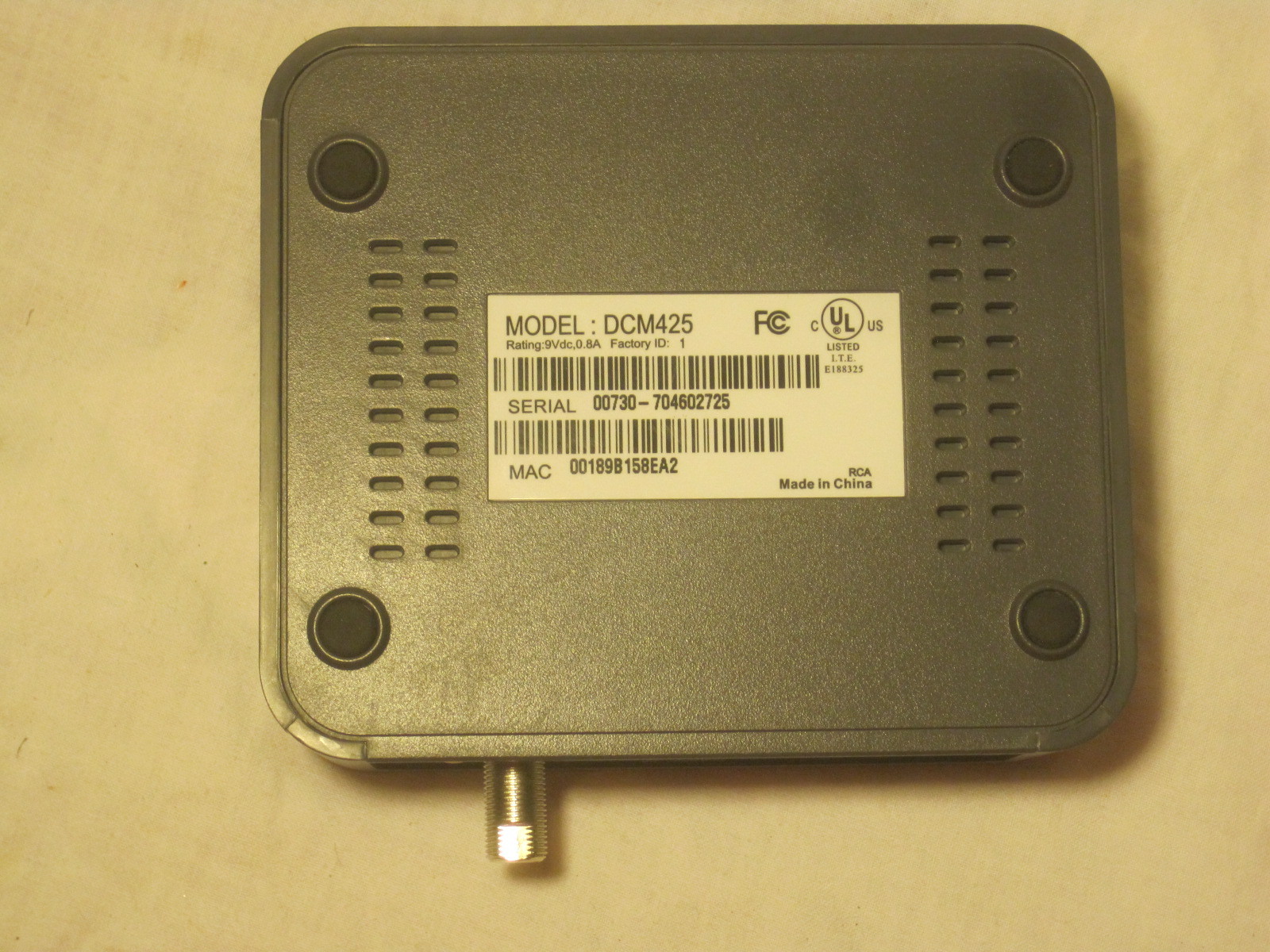 RCA DCM425 digital Broadband modem base unit only *no power supply