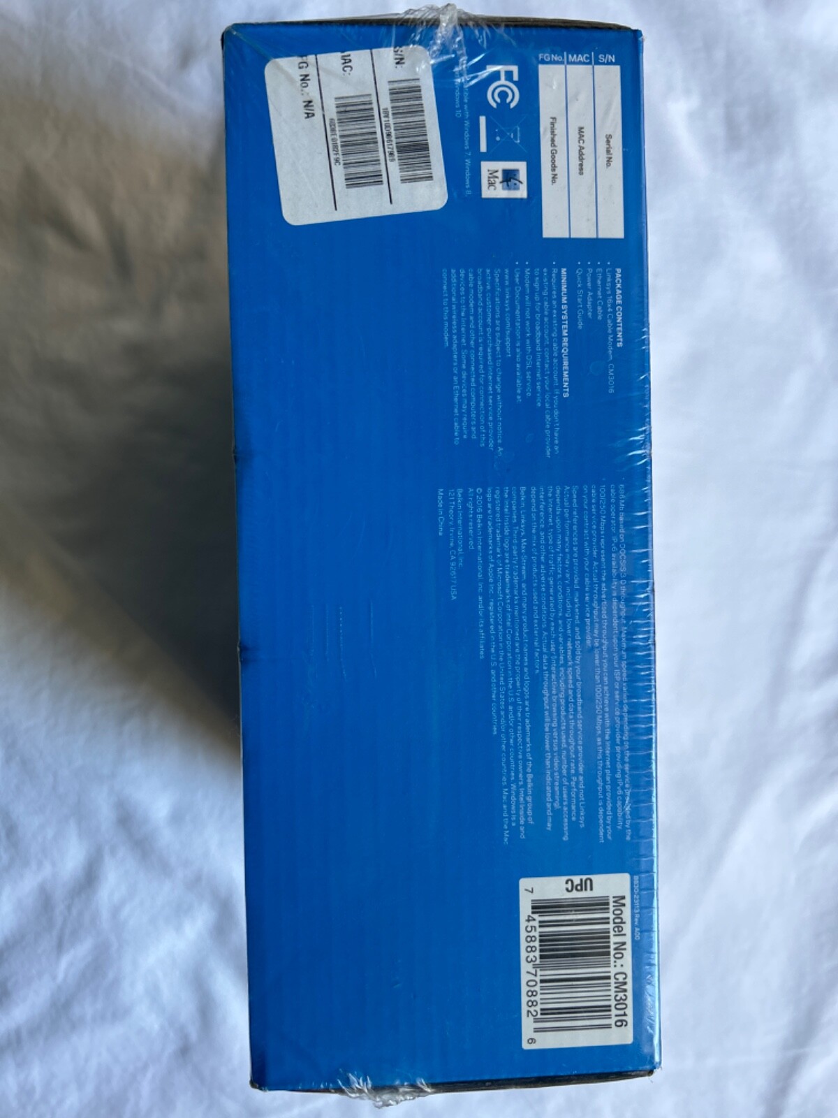 LINKSYS Cable Modem 16×4 Bonded Channels DOCSIS 3.0 Black CM3016 NEW