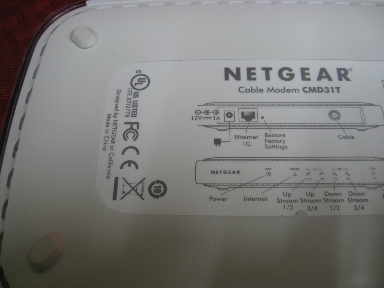 Netgear CMD31T High-Speed Cable Modem DOCSIS 3.0 Brand New + 3-Way Splitter