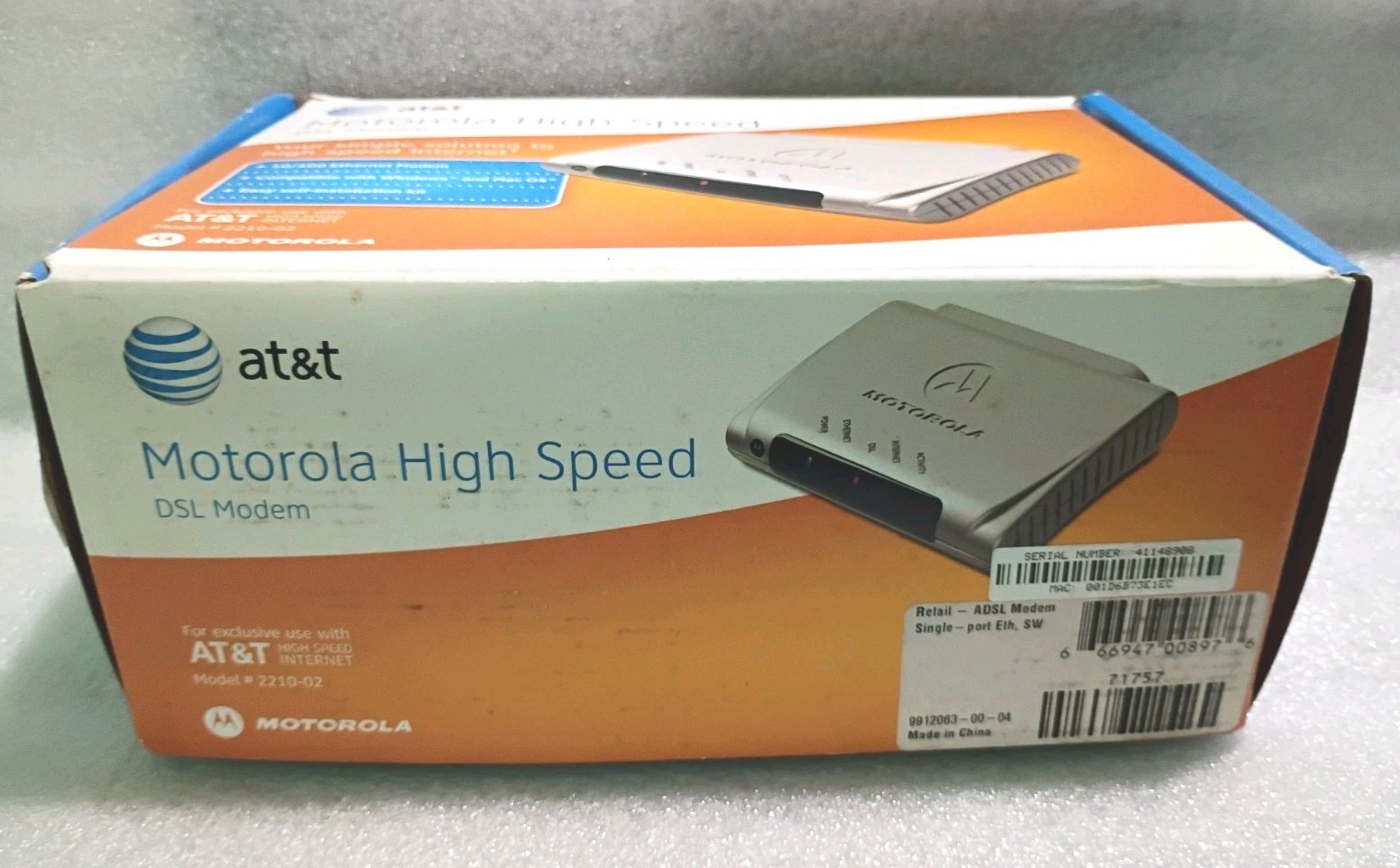 Motorola 2210-02-1006 High Speed Internet DSL Modem, Power Supply Adapter