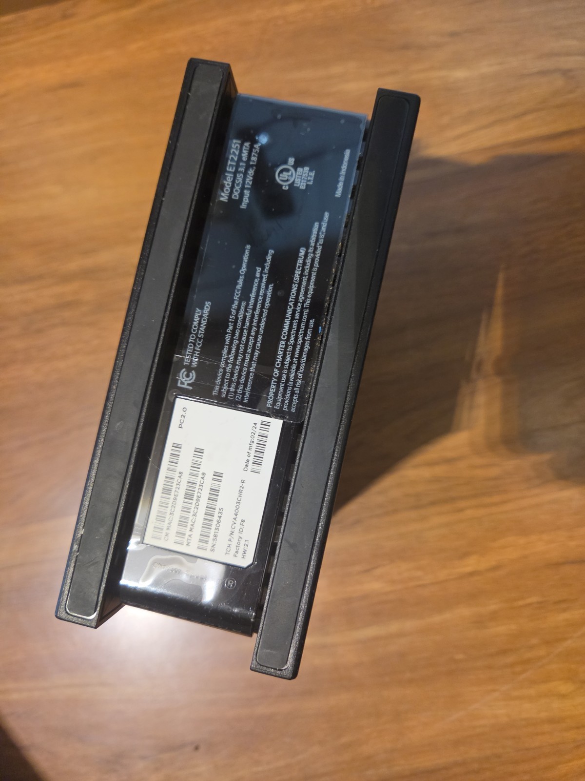 Spectrum 3.1 eMTA Docsis 3.1 Advanced Voice Modem (ES2251)