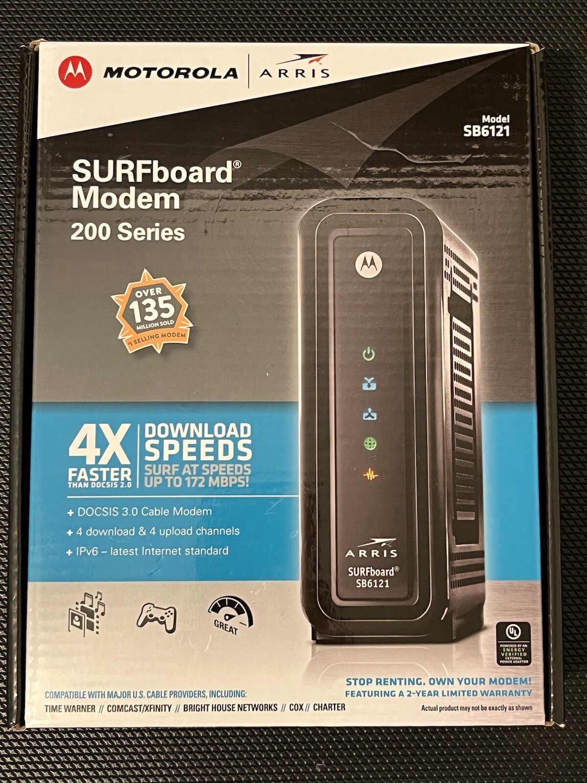 Arris SURFboard SB6121 – Cable Modem – Used with/ Power Adapter