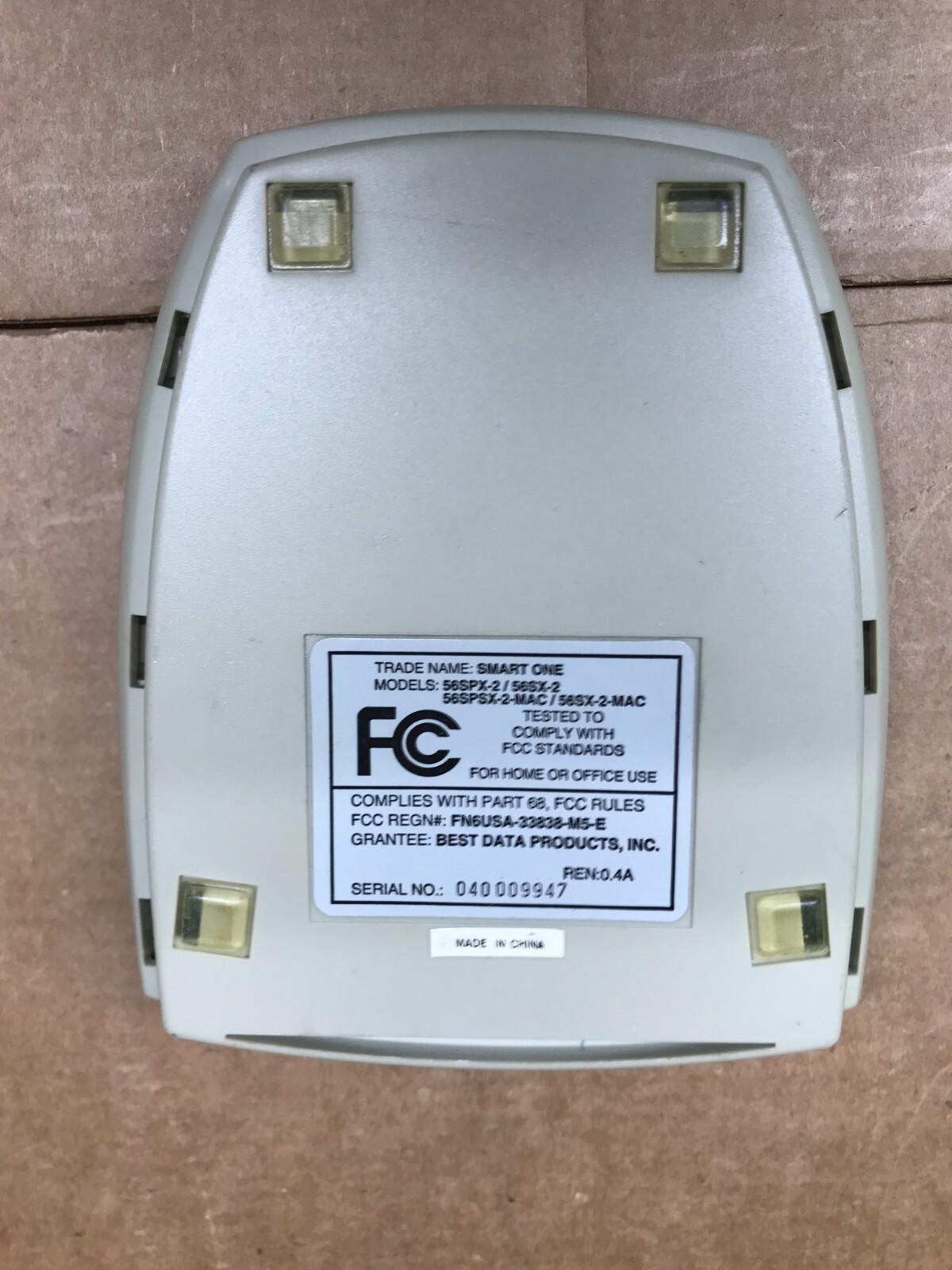 Best Data 56K External Modem Smart One with Power Cord