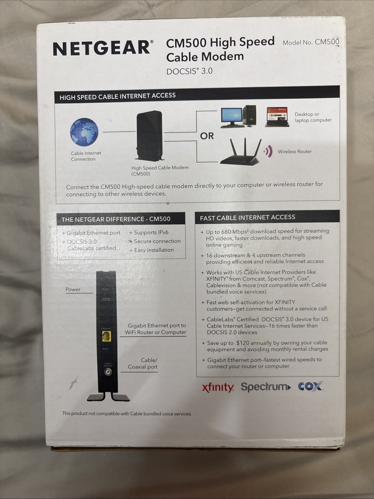 NETGEAR CM500 (CM500100NAS) 680 Mbps – Black