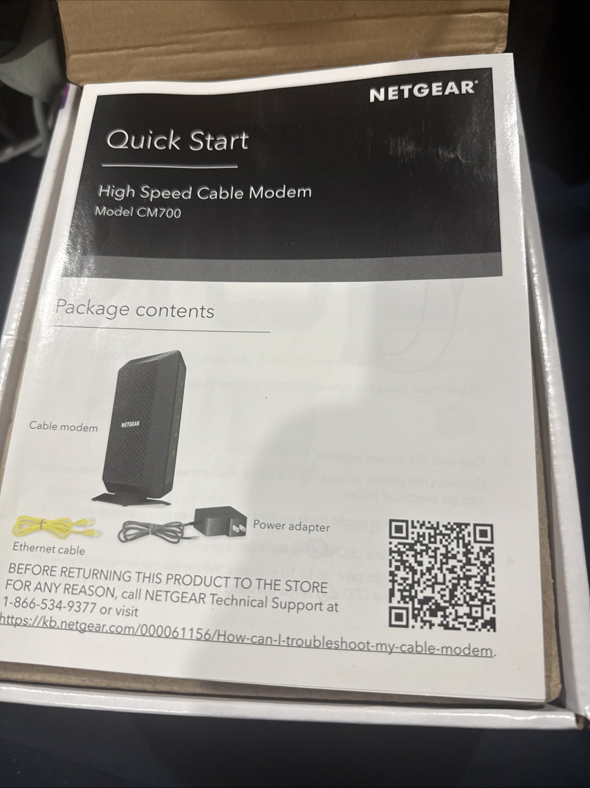 NETGEAR CM700-100NAS Cable Modem