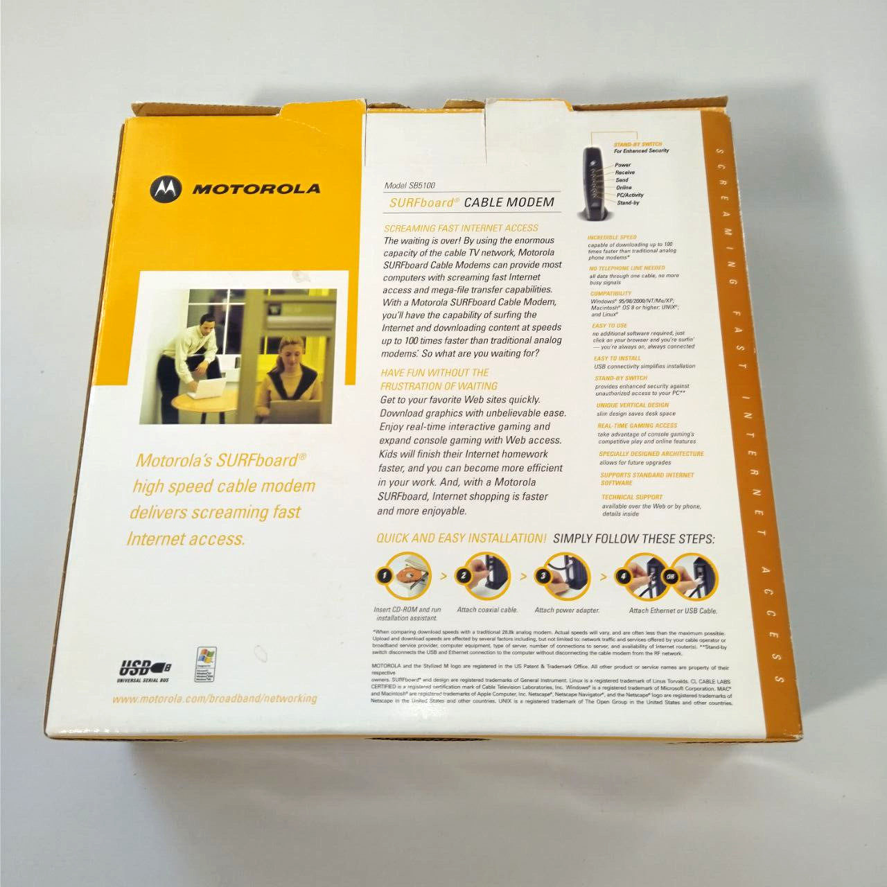 Motorola SURFboard SB5100 (501209-001-00) 38.91 Mbps Cable Modem Router