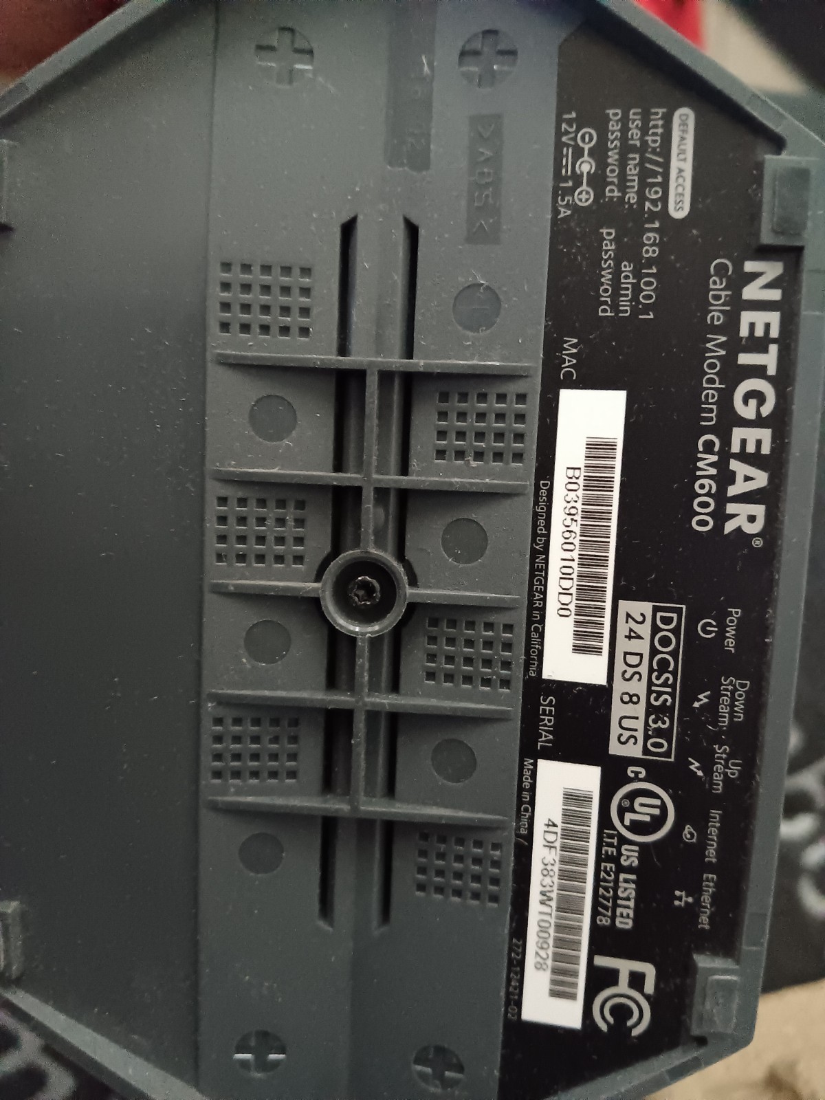 NETGEAR CM600-1AZNAS 960Mbps DOCSIS 3.0 Cable Modem