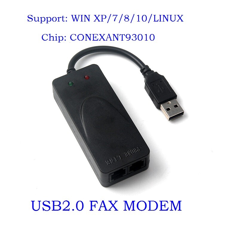 Dual RJ11 Ports USB 56K External Dial Up Voice Fax Data Modem for Windows 7 8