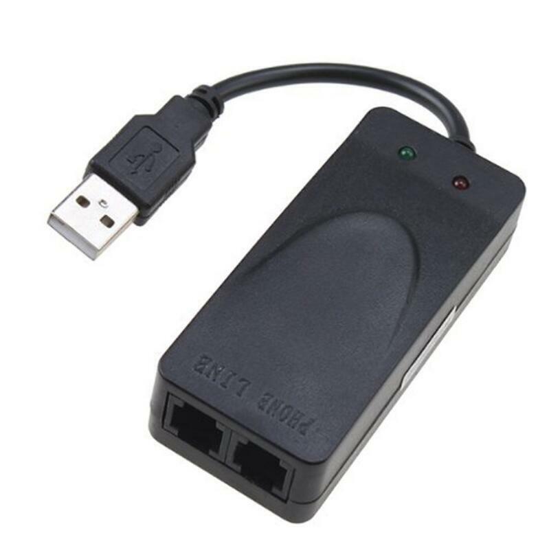 Dual RJ11 Ports USB 56K External Dial Up Voice Fax Data Modem for Windows 7 8