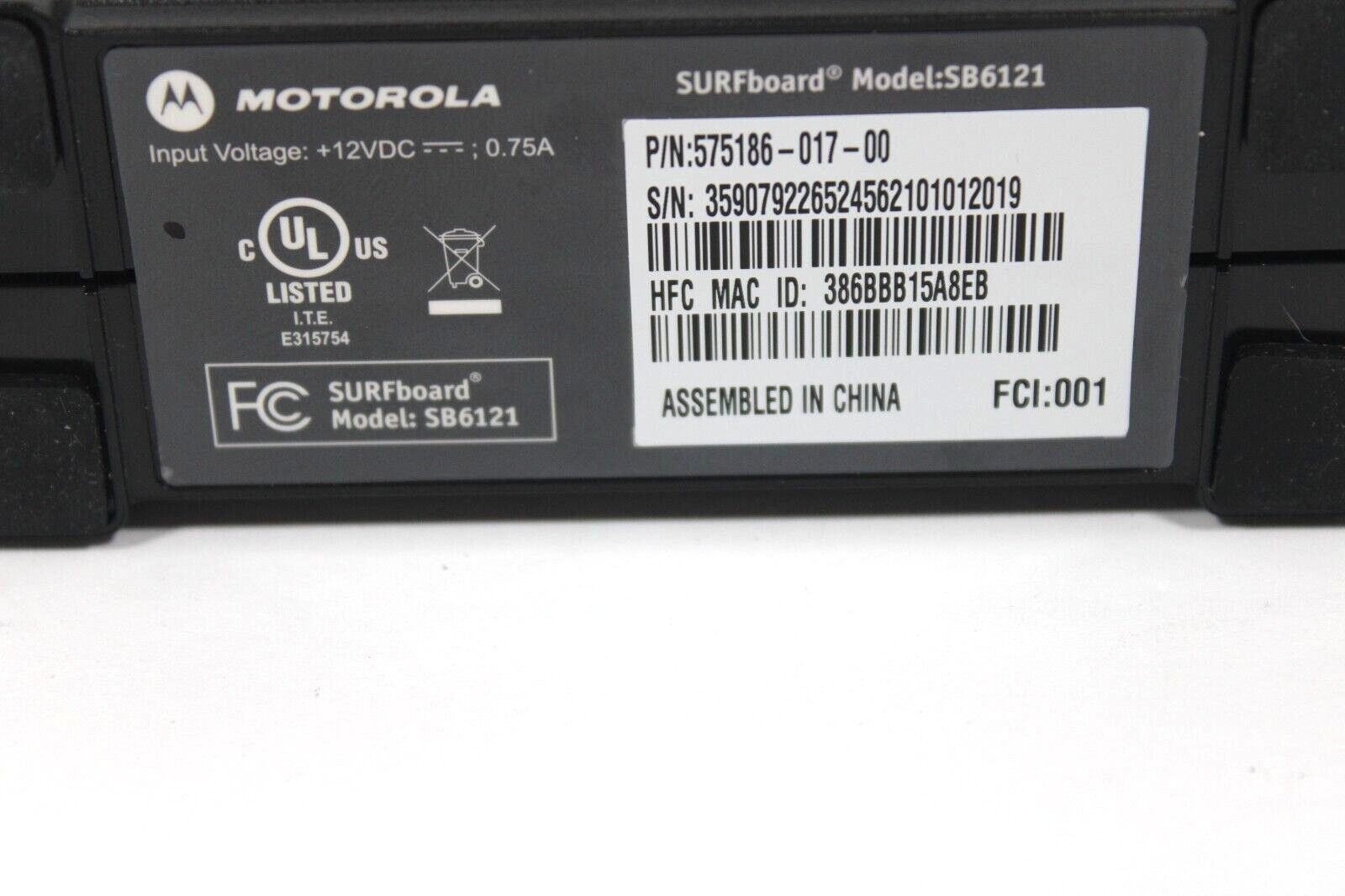 Motorola Surfboard SB6121 Cable Modem DOCSIS 3.0 – Pre-owned