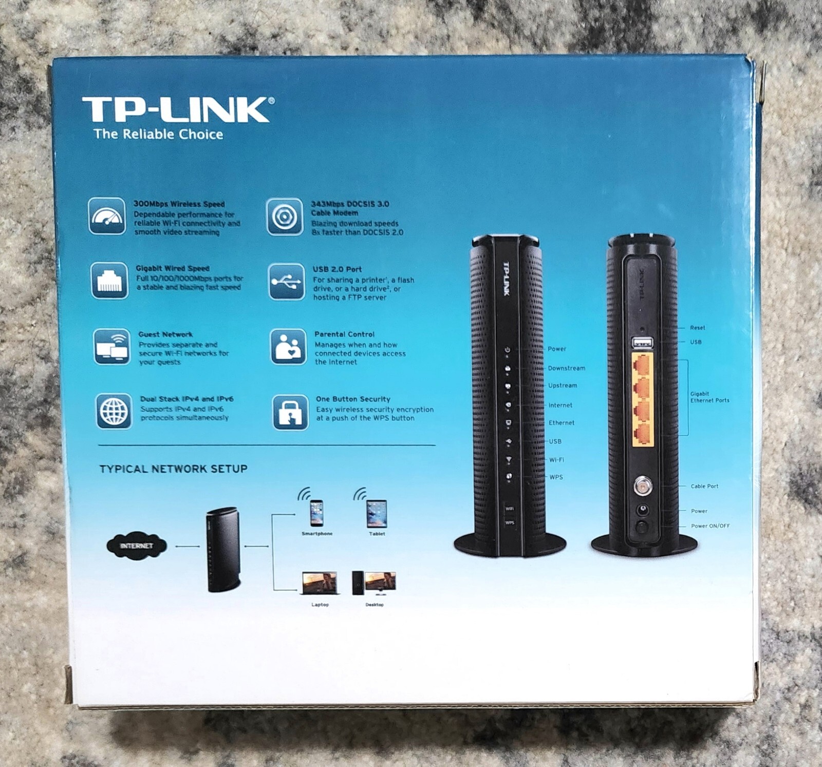 TP-Link TC-7610 300Mbps Wireless N DOCSIS 3.0 High Speed Cable Modem Router