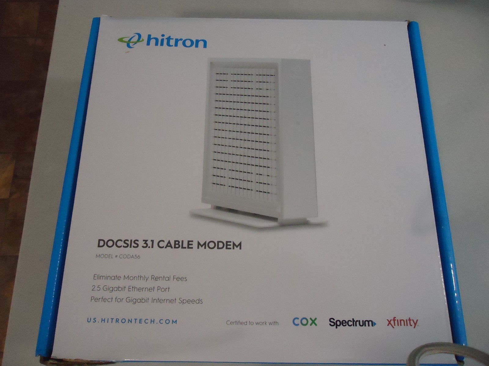 Hitron DOCSIS 3.1 Cable Modem 2.5 Gigabit Ethernet CODA56, stop rental fees