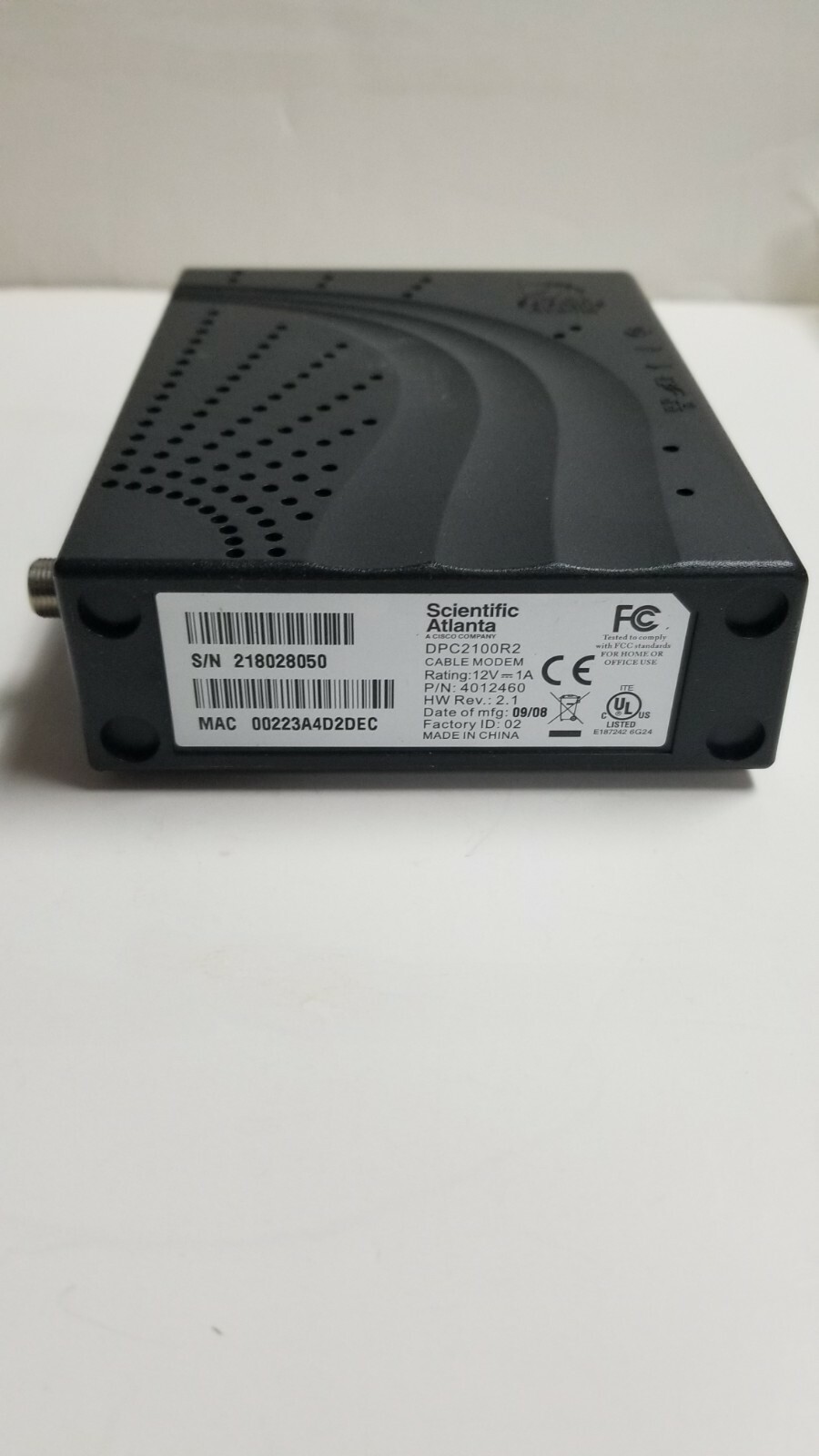 Scientific Atlanta DPC 2100 R2 Cable Modem New Complete Set with Disc and Wires