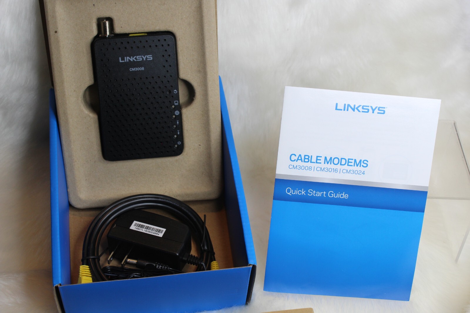 Linksys Cable Modem Bonded Channels New in Open Box 343Mbps DOCSIS 3.0 CM3008