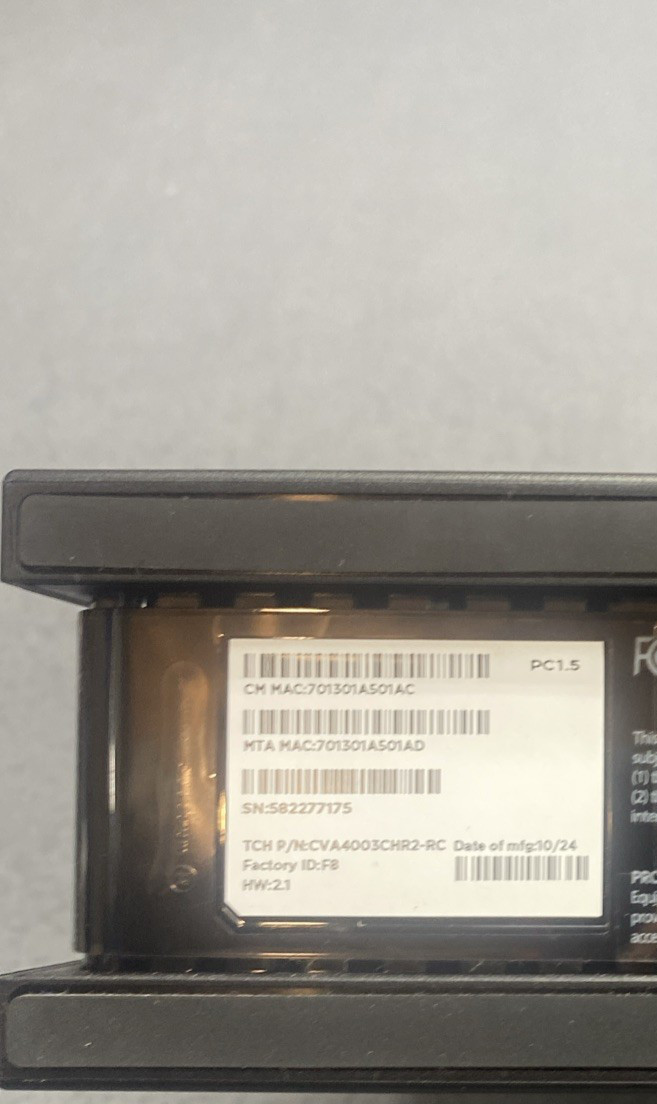 NEW Spectrum Hitron ET2251 D3.1 2.5G eMTA PC15 Advanced Voice Modem