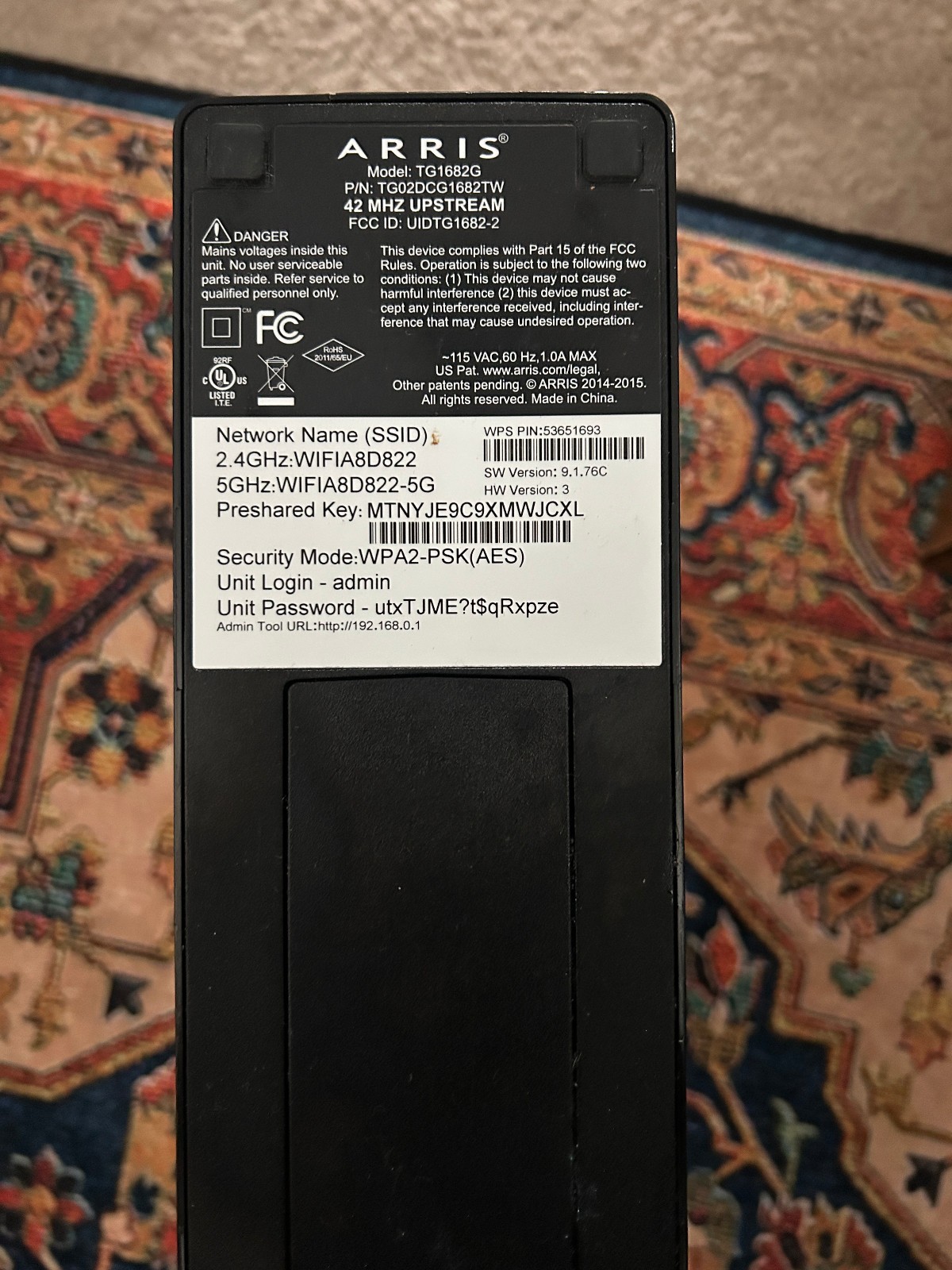 ARRIS TG1682G Wireless Modem Router – Black