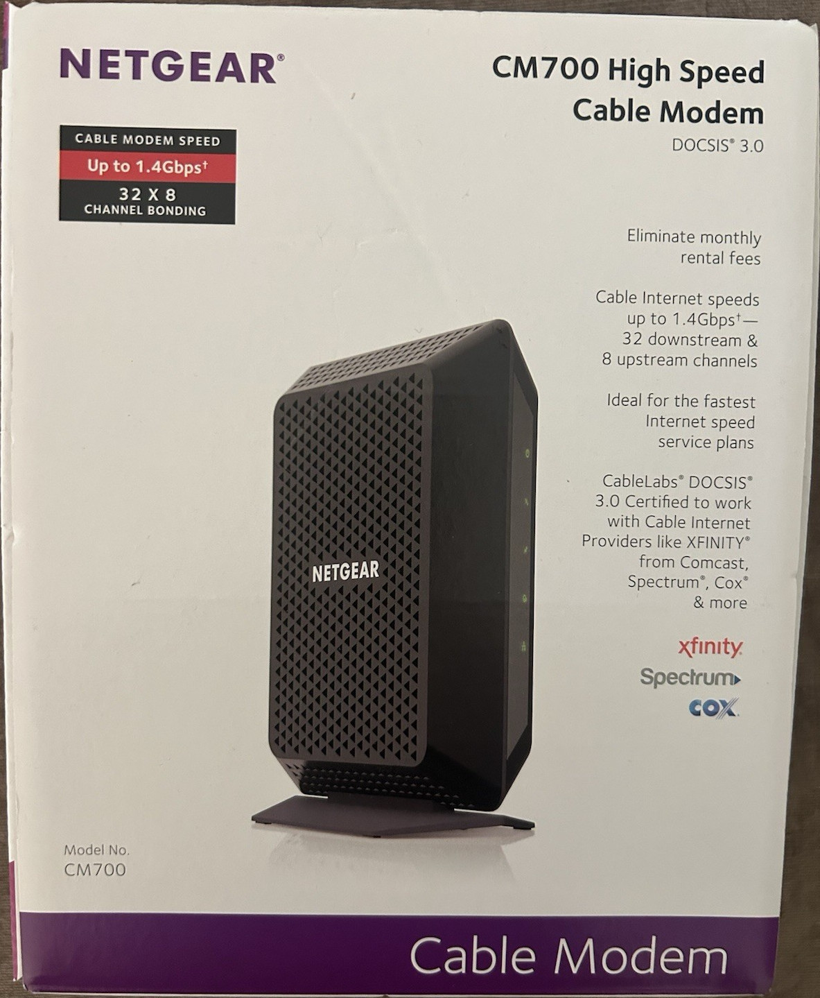 NETGEAR CM700 DOCSIS 3.0 Cable Modem 1.4 Gbps, 1x Gigabit, Xfinity