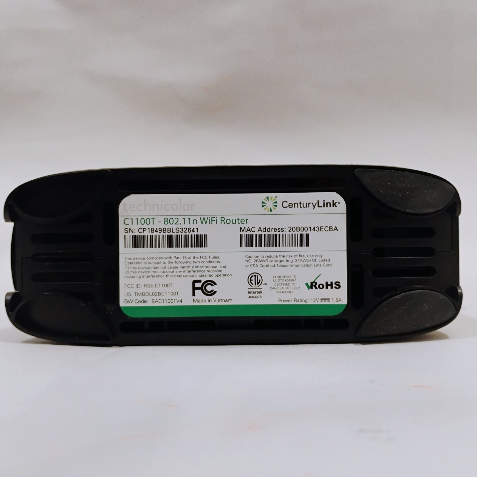 CenturyLink C1100T 802.11n DSL VDSL2 Modem WiFi Wireless Router