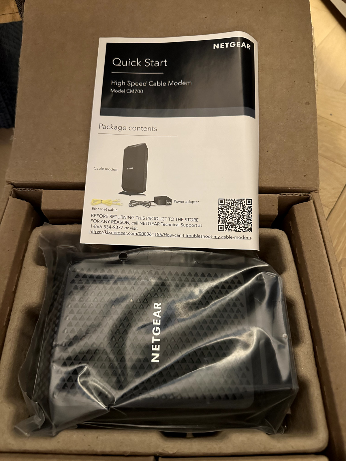 NETGEAR CM700-100NAS Cable Modem