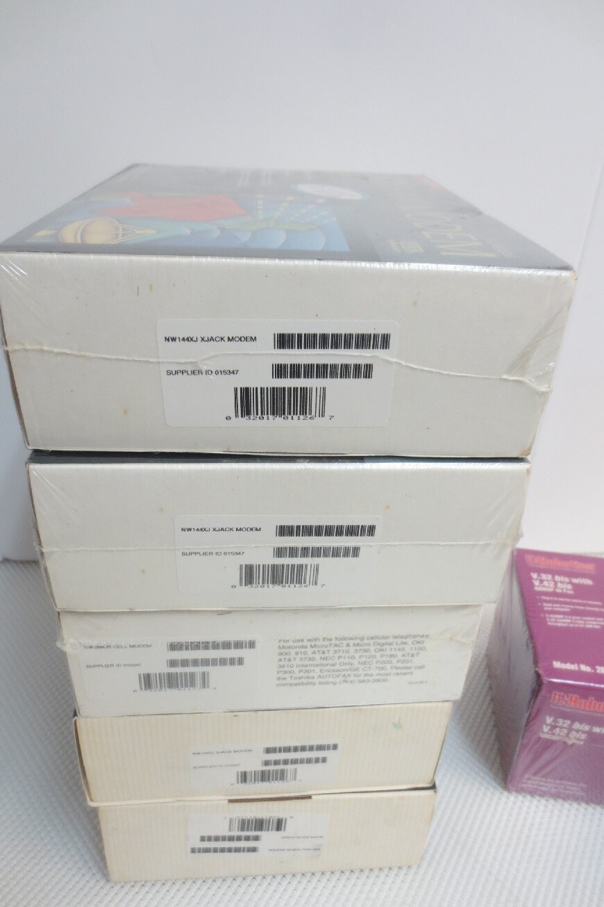 Lot of 11 New in original box Vintage Modems Creative U.S Robotics NoteWorthy