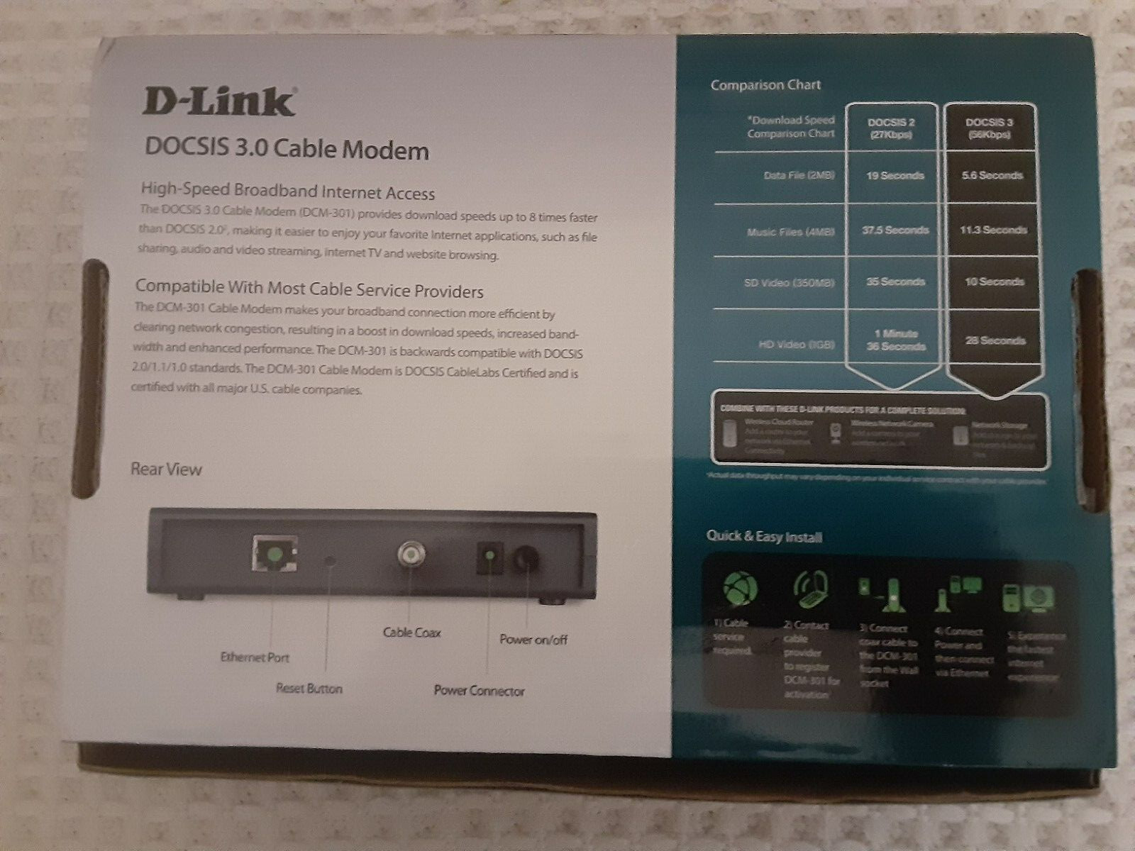 D-Link DOCSIS 3.0 Cable Modem (DCM-301) New in Box