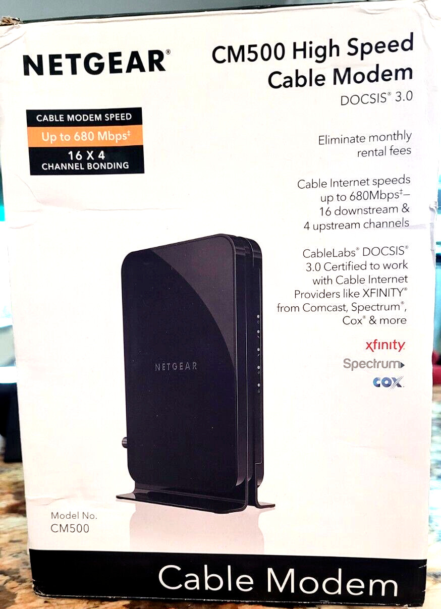 Netgear CM500 High Speed Cable Modem DOCSIS 3.0 Xfinity Cox Spectrum Comcast NEW