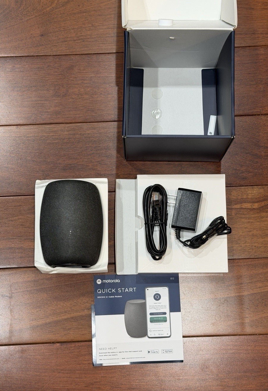 Motorola B12 High Speed Cable Modem 2500 Mbps / 2.5 Gbps DOCSIS 3.1