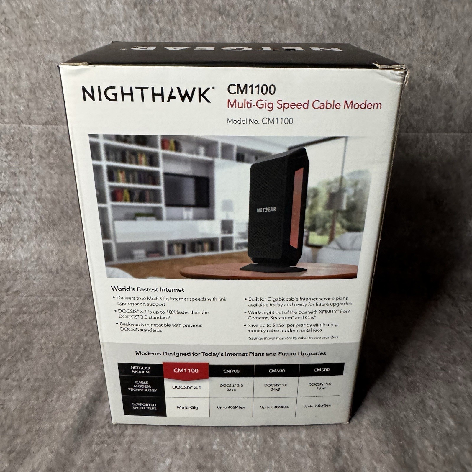 Netgear Nighthawk CM1100 Cable Modem DOCSIS 3.1 Multi-Gig SpeedModem