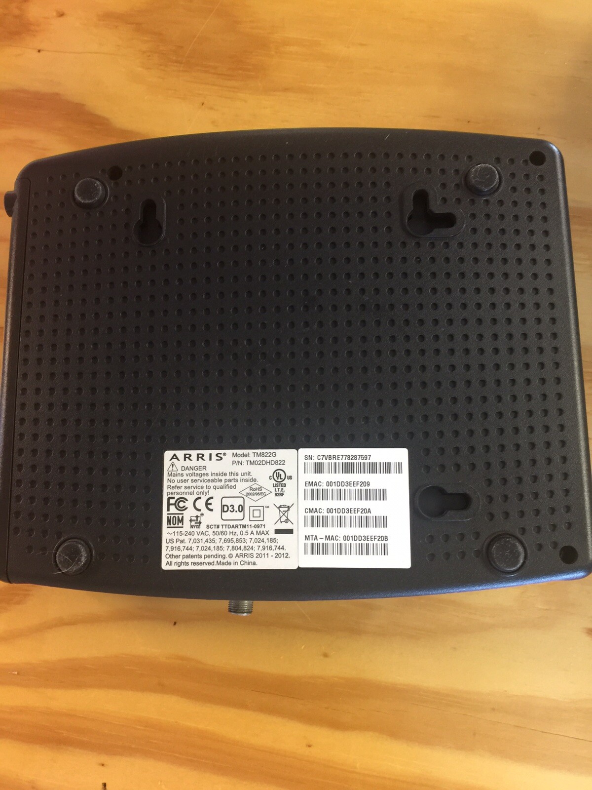 Arris TM822G DOCSIS 3.0 Cable VoIP Telephony Modem