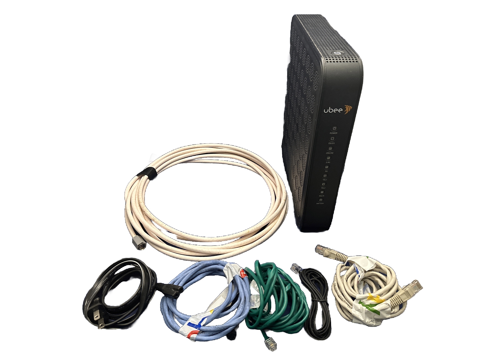 UBEE DVW32CB Wireless Wi-Fi Modem Router Voice Gateway TWC + Wires Combo