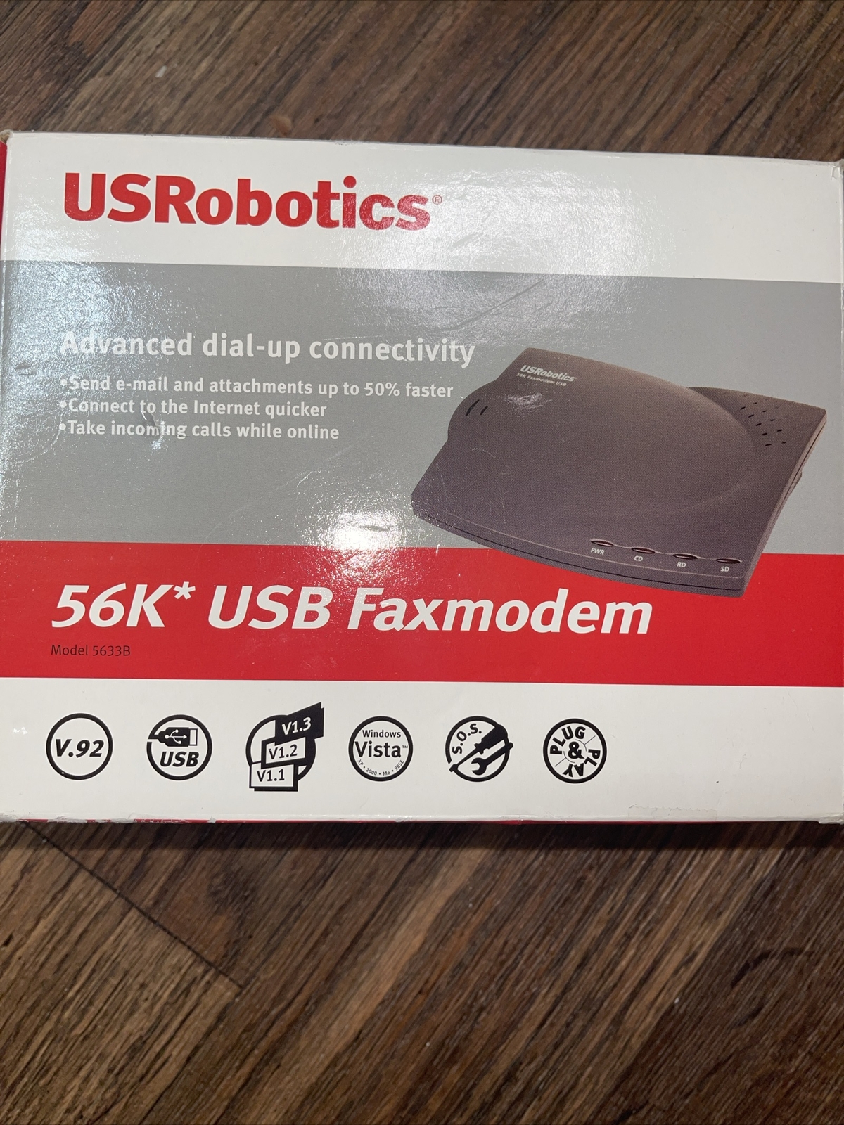 1 x New USRobotics 5633B 56k* USB FAXMODEM