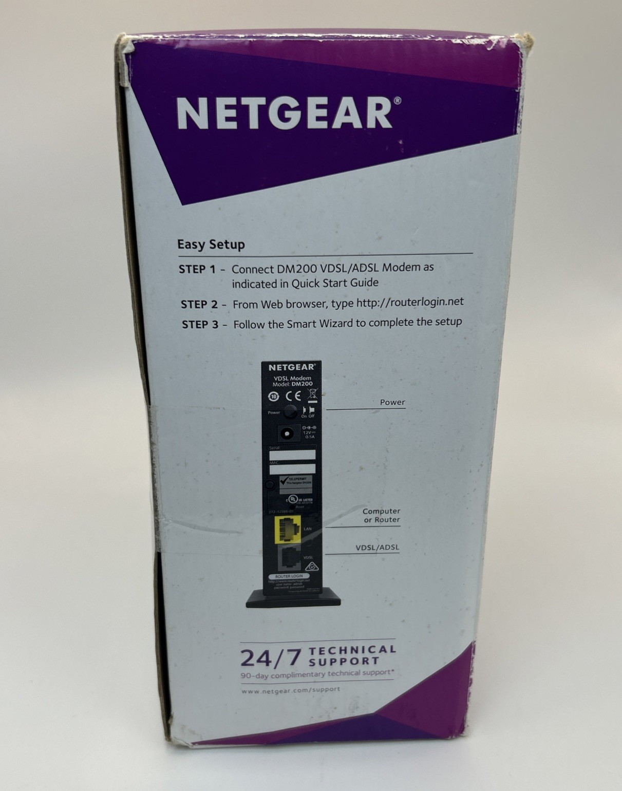 NETGEAR DM200-100NAS DSL Modem Router ADSL Dual-Band – Used With POWER SUPPLY