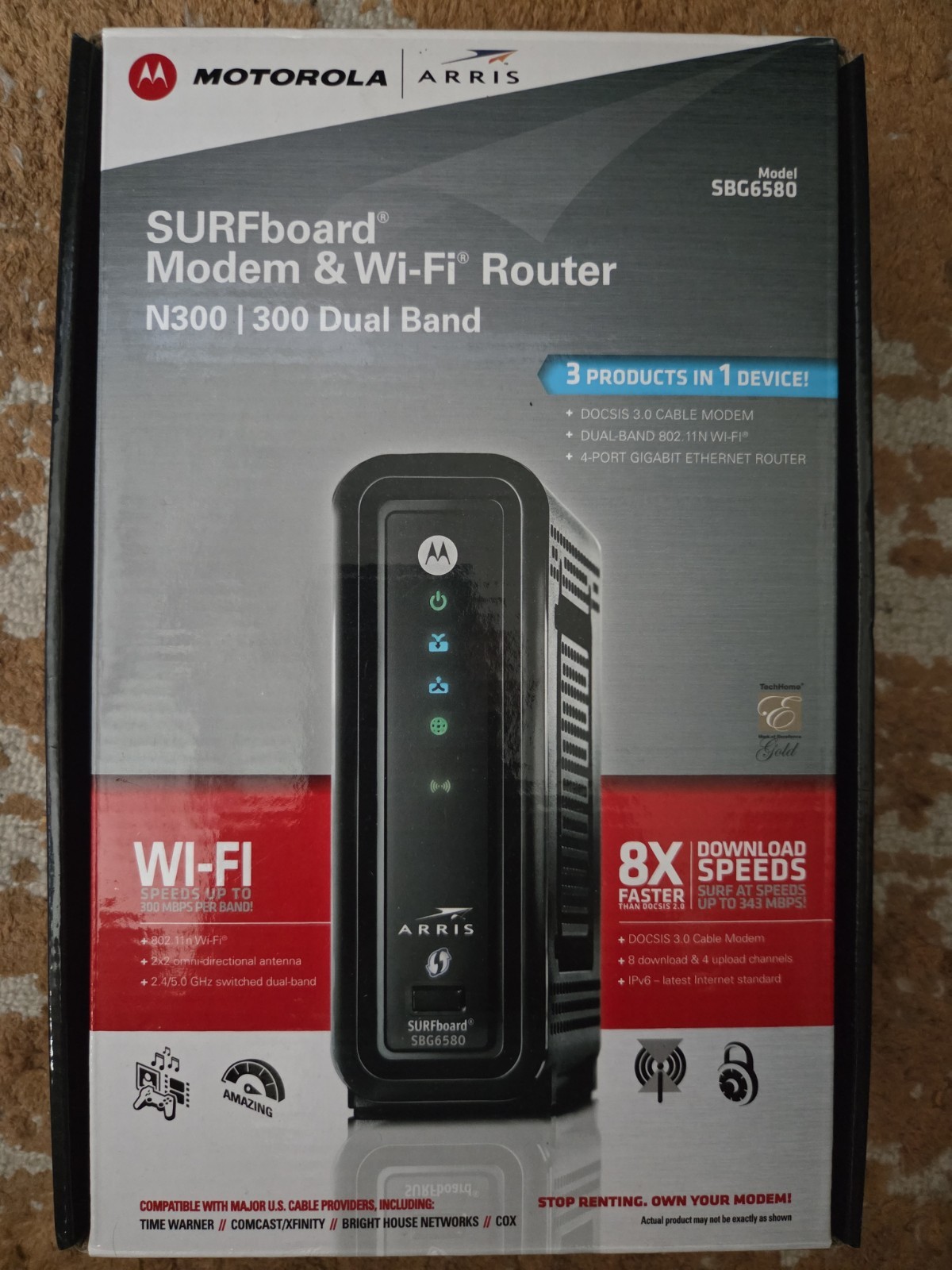 ARRIS SURFboard SBG6580 DOCSIS 3.0 Cable Modem/ Wi-Fi N300