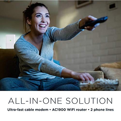SILVER – MOTOROLA CABLE MODEM WIFI ROUTER 2 PHONE PORTS COMBO WIFI 5 DOCSIS 3.0